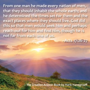 Acts 17 bible verse: from one man he made every nation of men